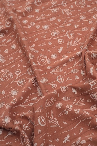 Çift Katlı Bebek Müslin Örtü 100x100 Cm Bahar Çiçekli Kiremit Çok Renkli