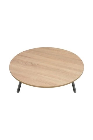 70 Cm Çap - Ahşap Kaplama Katlanabilir Yer Sofrası - Oyun Masası - 21 Cm Yükseklik Atlantik - Çam