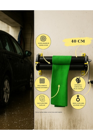Gentes 40 Cm Oto Yıkama Bez Sıkma Makinesi Aparatı Diğer