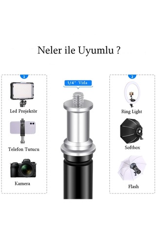 Stüdyo Fotoğraf Çekimleri İçin 210 Cm Uzunluğunda Tripod