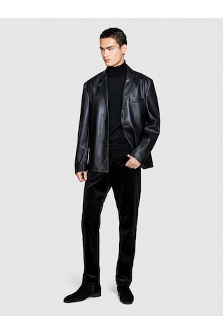 Sisley Regular Fit Kadife Pantolon Erkek Siyah T-shirt - 323a42qjsf041
