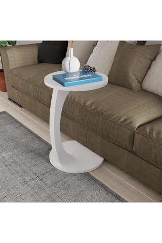 C Sehpa Zigon Sehpa Orta Sehpa Koltuk Sehpası Ofis Sehpası Beyaz