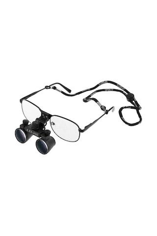 Mikrocerrahi Loupes Büyüteç Gözlük 2.5x420 Değişken Pupil Siyah Metal Çerçeve Doktor Gözlük