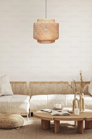 Sinnerlig Bambu Avize 30cm - Iskandinav, Modern, Bohem, Rattan Avize, Aydınlatma Bambu