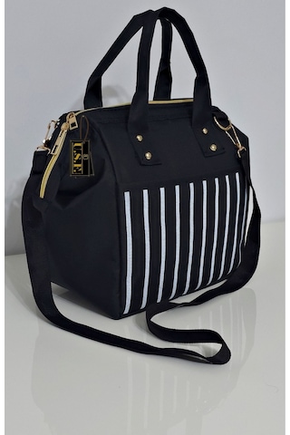 Sıcak, Soğuk Isı Yalıtımlı Termal Termoslu Yemek, Mama, Beslenme, Gıda İçin Askılı Taşıma Çantası Altın - Siyah