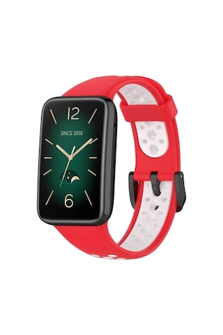 Koodmax Xiaomi Mi Band 7 Pro Uyumlu Spor Çift Renk Delikli Silikon Kordon Kayış
