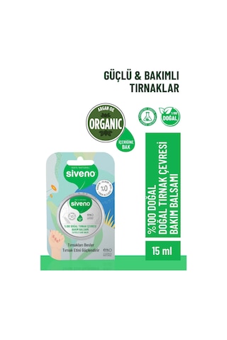 Siveno %100 Doğal Tırnak Çevresi Bakım Balsamı Organik Argan Yağlı Bitkisel Onarıcı Krem 15 ML