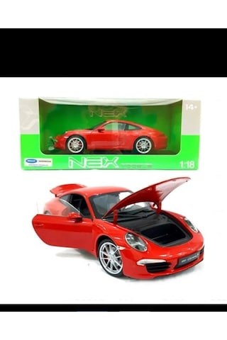 Welly 1:18 Porsche 911 991 Carrera S Kırmızı Model Araba