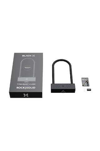 Black X Titan Smart Rock Solid Bluetoothlu U Bisiklet Kilidi Siyah