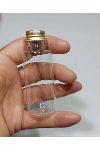 100 Adet Boş Şişe Tıpalı Gold Kapaklı Kolonya Şişesi Doldurulabilir Cep Plastik Parfüm Şişesi 50 Ml
