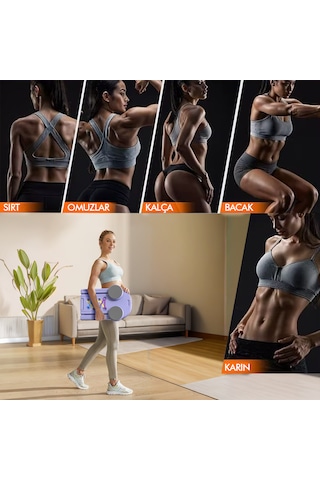 Çok Fonksiyonlu Pilates Fitness Tahtası Direnç Bant Ev Core Karın Kol Sırt Güçlendirme Egzersiz Mor Renk Çorap Hediye