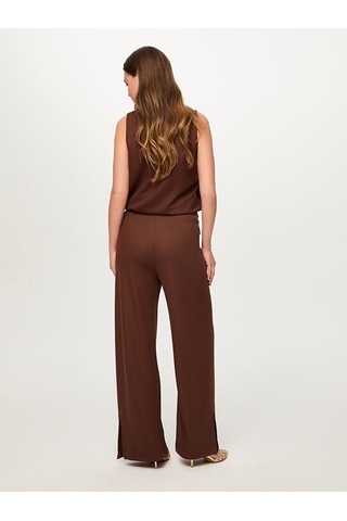 Faik Sönmez Beli Lastikli Triko Görünümlü Wide Leg Fit Pantolon S26pnt032 Us26pnt03230 Kahve