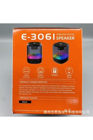 E-3061 Kablosuz Bluetooth Hoparlör Usb Tf Kart Renkli Subwoofer