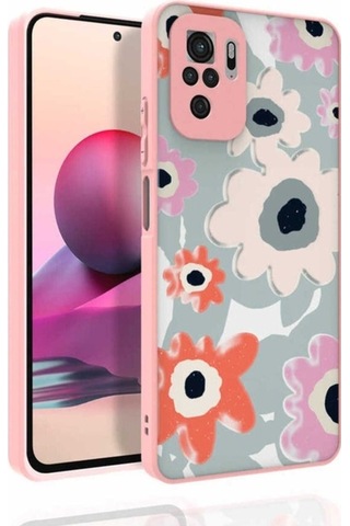 Xiaomi Redmi Note 10 Kılıf Desenli Kamera Korumalı Parlak Zore Nora Kapak NO5