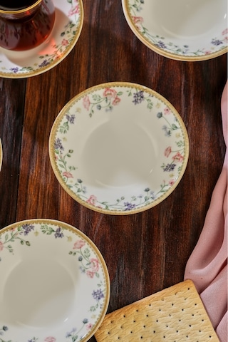 Cooker 6'lı Desenli Porselen Çay Tabağı Diğer