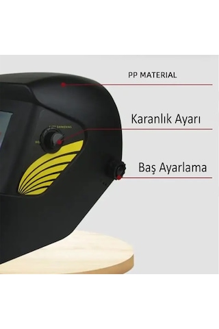 Güneş Enerjili Pilli Otomatik Kararan Baş Maskesi Siperlik Kartuşlu Kaynak Gözlüğü Ayarlanabilir