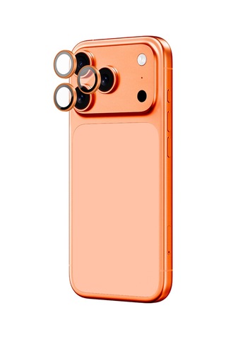 Apple Uyumlu iPhone 17 Pro Amazingthing Anti Reflective Kamera Lens Koruyucu Uygulama Aparatlı Turuncu