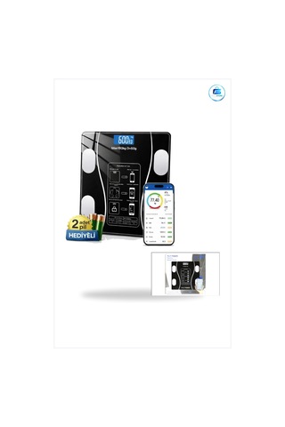 Vücut Analizli Bluetooth Dijital Baskül 180kg/50g Tartı Akıllı Ki