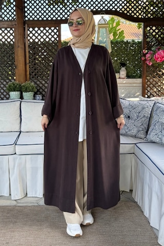 Rabia Şamlı Nazenin Kot Tencel Kap Kahve Normal