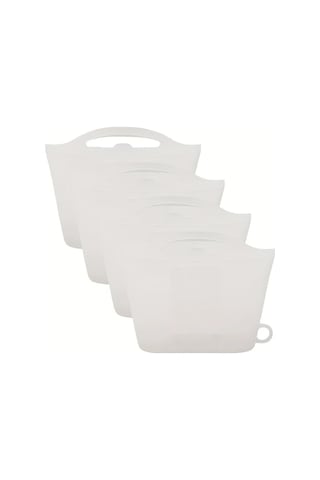 Brightnova 4 Adet Sızdırmaz Silikon Saklama Kabı Renkli Kapaklı 1200ml Bpa İçermez Transparent White 40 58oz Bulaşık Makinesinde Kullanılabilir -