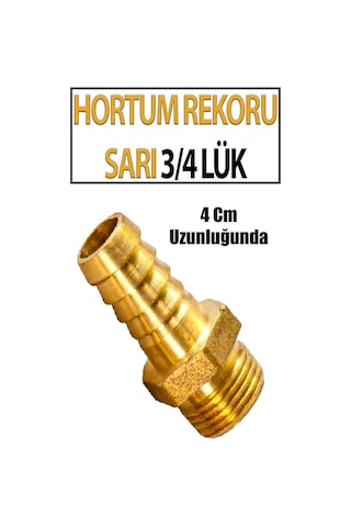 Sarı Pirinç Hortum Rekoru 3/4 Lük 4 Cm Uzunluğunda