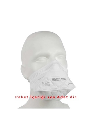 3M 9152E Vflex Ffp2 Ventilsiz Toz Ve Sis Maskesi 100'Lü