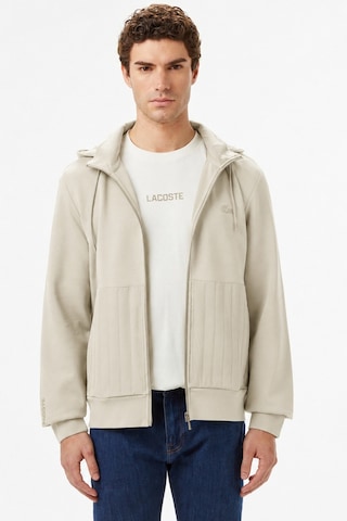 Lacoste Men's Regular Fit Mens Swshirt Çıkarılabilir Kapüşonlu Pamuklu Erkek Sweatshirt Bej