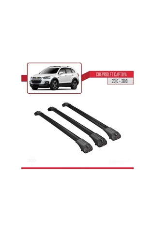 Chevrolet Captiva 2016-2018 Arası İle Uyumlu Ace-1 Ara Atkı Tavan Barı Siyah 3 Adet Bar