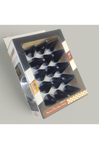 17mm Sivri Parlak Füme Bijon Kapağı 20li Set