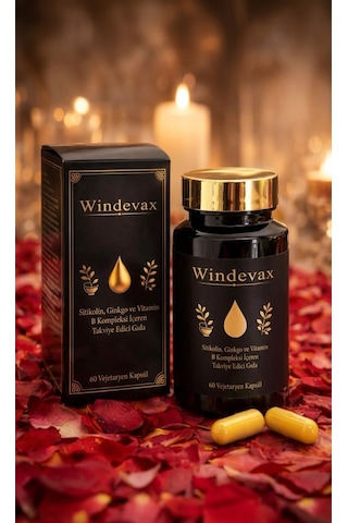 Windevax Sitikolin, Ginkgo, B1 Vitamini, B6 Vitamini, B12 Vitamini İçeren Takviye Edici Gıda 60 Kapsül