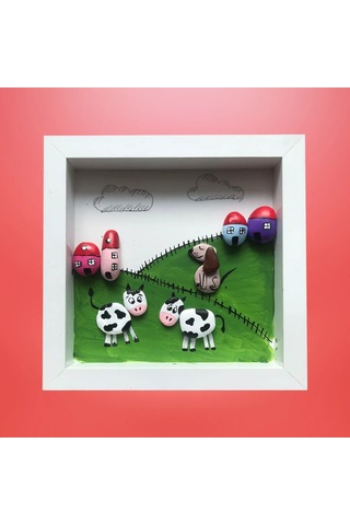 Northcity Eşsiz Doğal Taş Efektli Hayvan Görselli Duvar Panosu 20x20cm Mdf