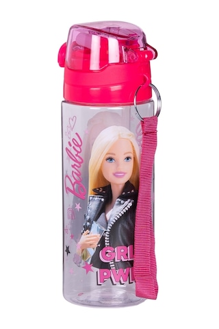 Wiggle 500ml Barbie Pipetli Askılı Kilitlenebilir Su Matarası Pembe