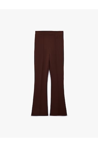 Koton Nervürlü Slim Fit İspanyol Paça Pantolon Kahverengi 6wak40061ek Kahve