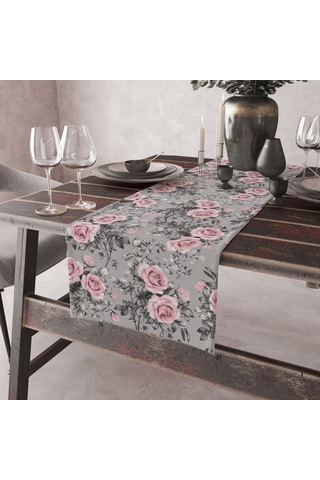 Alkanhomes Gül Desenli Dekoratif Runner N11.540