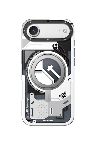Apple Uyumlu iPhone 17 Air Kılıf M-safe Şarj Özellikli Youngkit Starship Serisi Kapak Beyaz Beyaz