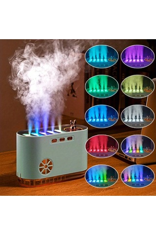 Techbloom Babıqt Nordic White Müzik Senkronizasyonlu Nemlendirici 7 Renk Led Işık Difüzör Otomatik Kapanma Usb İle Çalışan Ahşap