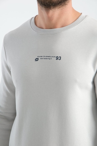 Shooter Sportwear Shooter Erkek Üç İplik Sweatshirt Regular Fit Pamuklu Bisiklet Yaka Günlük Spor Basic Taş