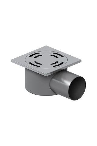 Aqua Bagno Basic 1.0 Yer Sifonu 10x10 Cm. Metal Paslanmaz Kapaklı-304 ,50 Lık, Yandan Çıkış