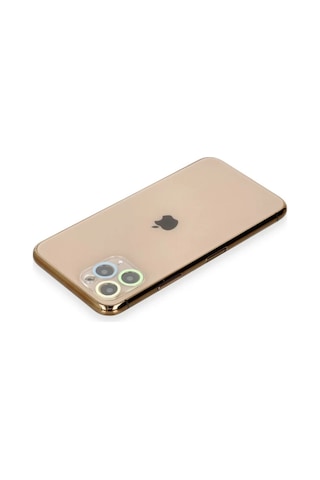 Apple İphone 11 Pro Uyumlu Renkli Kamera Lens Koruma Cam - Yeşil-sarı