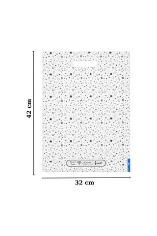 Güçlendirilmiş El Geçmeli Takviyeli Mağaza Poşeti Elit Yıldız Desen Baskı No 3 32 X 42 Cm 50 Adet