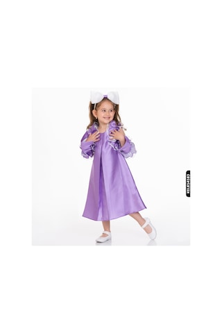 Xo Kids Kız Elbise 2-10 Yaş 6338 Kelb14183 Mor