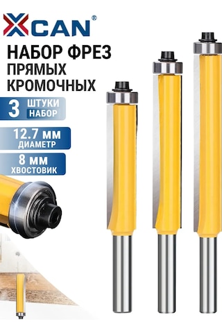 Xcan Yatay Kenar Freze Takımı, Merdaneli, 8mm, 3 Adet 244589157