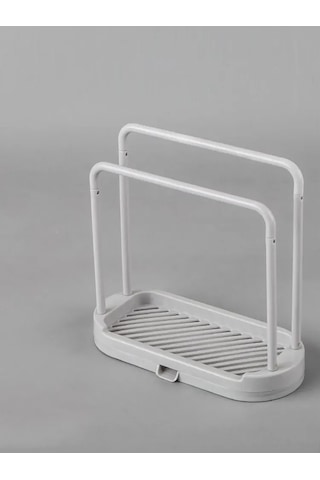 Shineyee Mutfak Sponge Ve Mendil Kurutma Rafı, Plastik Sıvı Çıkaran Tahta, Sıcak Su Lavabosu Organizatörü Beyaz 20.5x20.5x9.5 Cm Beyaz