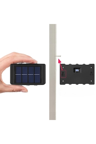 6 Ledli Solar Güneş Enerjili Aplik Led, Dekoratif Duvar Monteli Gün Işığı Led 1