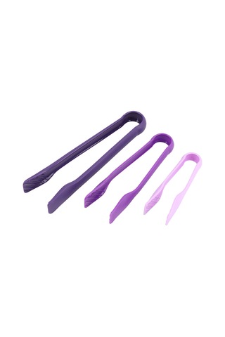 Lemestar Üçlü Gıda Kolu - Sağlıklı Plastik, Kaymaz Tutma, Yıkama Kolay - Ev, Kamp, Parti İçin Mor Mor