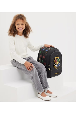 Snapbuy Avustralya Smiggle Harry Potter Temalı Çocuk Okul Sırt Çantası, 42x30cm Siyah