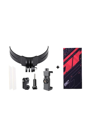Gp Kompozit Kbg002 Kask Çene Kamera Ve Telefon Tutucu 1 Adet Boyunluk Buff Hediye Siyah