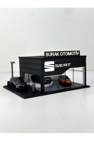 1/64 Ölçekli Seat Diorama Tasarımlı Araç Sergileme Garajı 3d Baskı
