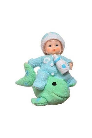 Zmc Bilişim Decotown Hediyelik Sevimli Mavi Bebek Biblo Polyester Süs Eşyası