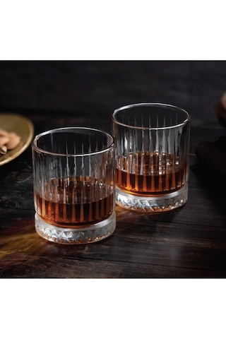Nudeglass Square Viski Şişesi Ve Paşabahçe Elysia Seti 9 Parça